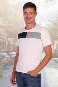 Футболка мужская Контраст (белая) рр