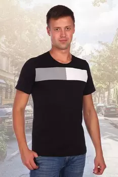 Футболка мужская Контраст (черная) рр