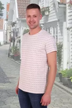 Футболка мужская Лео (бежевая)