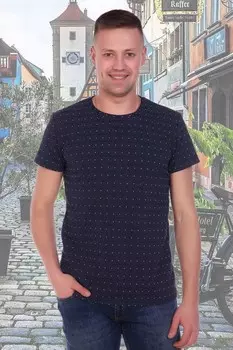 Футболка мужская Лео (темно-синяя)