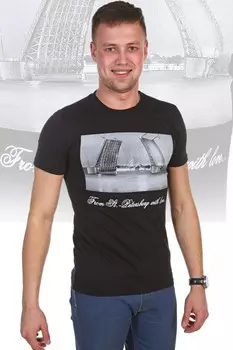 Футболка мужская Нева (черная)