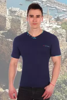 Футболка мужская Робби (темно-синяя) рр