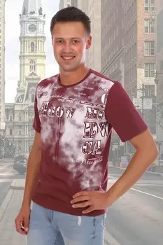 Футболка мужская Вэст (бордовая) от