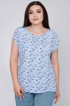 Футболка штапельная Меррилин (голубая)