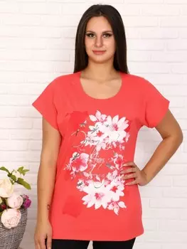 Футболка трикотажная Агафья (коралловая) рр