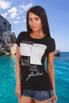 Футболка трикотажная Алиса (черная)