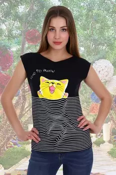 Футболка трикотажная Алисия (черная)