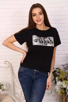 Футболка трикотажная Алисса (черная)