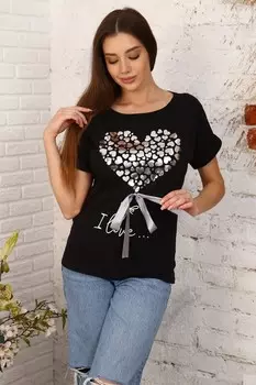 Футболка трикотажная Амей (черная)