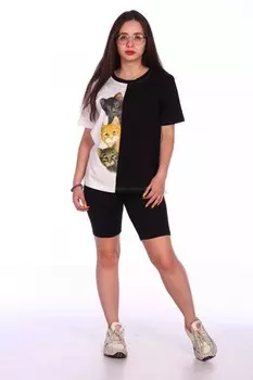 Футболка трикотажная Анита (котики)