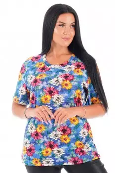 Футболка трикотажная Аннушка (васильковая)