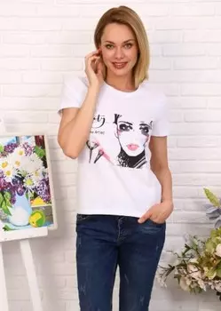 Футболка трикотажная Анжелина (белая)