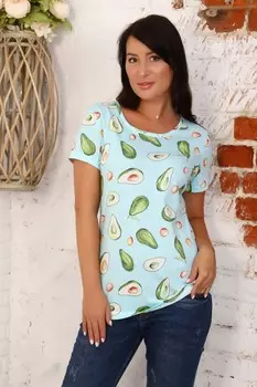 Футболка трикотажная Авокадо (бирюзовая)