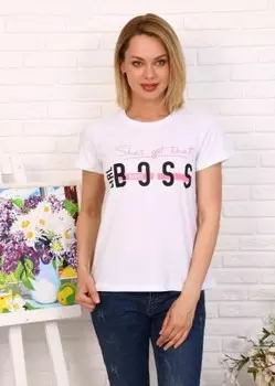 Футболка трикотажная Босс (белая)