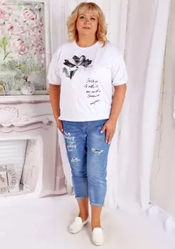 Футболка трикотажная Букет (белая)
