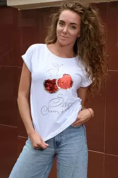 Футболка трикотажная Черри (белая)