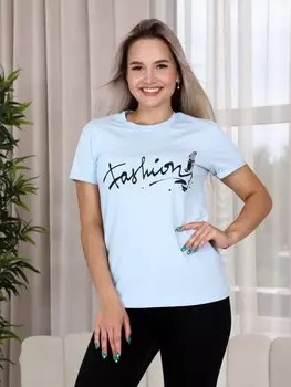 Футболка трикотажная Дева (голубая)