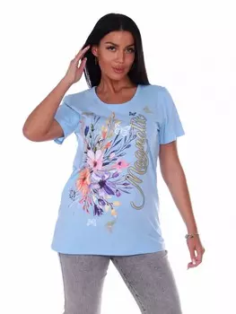 Футболка трикотажная Фиалка (голубая)