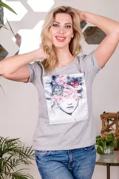 Футболка трикотажная Флирт (серая)
