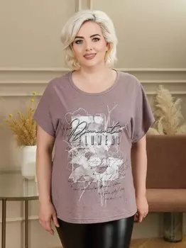 Футболка трикотажная Флора (какао)