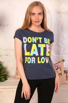 Футболка трикотажная Франческа (синяя)