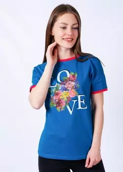 Футболка трикотажная Фрея (синяя)