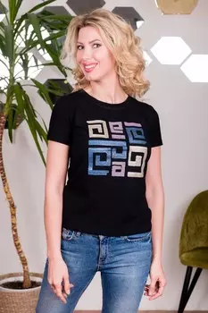 Футболка трикотажная Геометрия (черная)