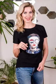 Футболка трикотажная Хиппи (черная)