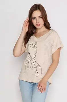 Футболка трикотажная Ильза (кремовая)