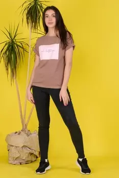 Футболка трикотажная Эдвина (светло-коричневая)