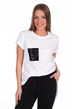 Футболка трикотажная Эмилия (белая) рр
