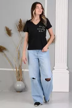 Футболка трикотажная Ютта (черная)