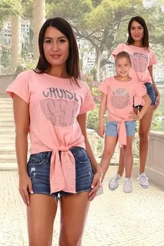 Футболка трикотажная Каноэ (коралловая)