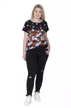 Футболка трикотажная Карен (ромашки)