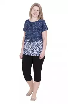 Футболка трикотажная Карен (синяя)