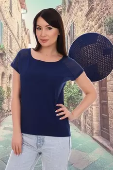 Футболка трикотажная Коктейль (синяя)