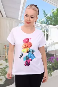 Футболка трикотажная Краски (белая)