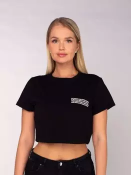 Футболка трикотажная Кроп (черная)