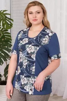 Футболка трикотажная Линнет (темный индиго)