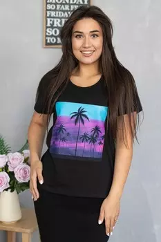 Футболка трикотажная Лола (пальмы)