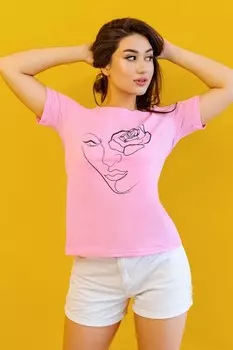 Футболка трикотажная Лучиана (розовая)