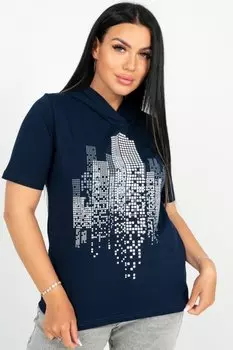 Футболка трикотажная Мэйк (темно-синяя)