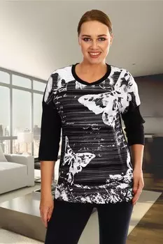 Футболка трикотажная Майя (черная) рр