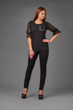 Футболка трикотажная Мариза (черная)