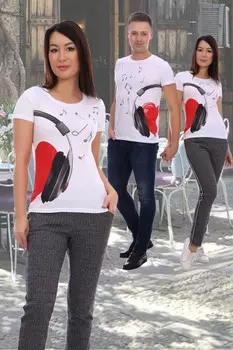 Футболка трикотажная Мелодия (белая) рр