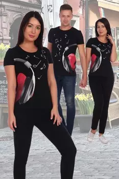 Футболка трикотажная Мелодия (черная) рр