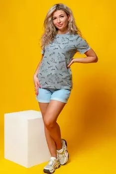 Футболка трикотажная Нина (серая)