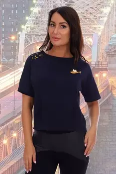 Футболка трикотажная Норма (темно-синяя) рр