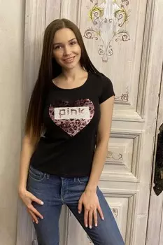 Футболка трикотажная Пинк (черная)