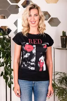 Футболка трикотажная Ред (черная)